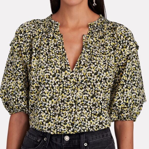 RAILS Paris Floral Cotton-Blend Top - Picture 1 of 4